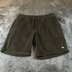 Billabong Corduroy Shorts Mike Elastic Waist Olive Green Mens Extra Large NWT
